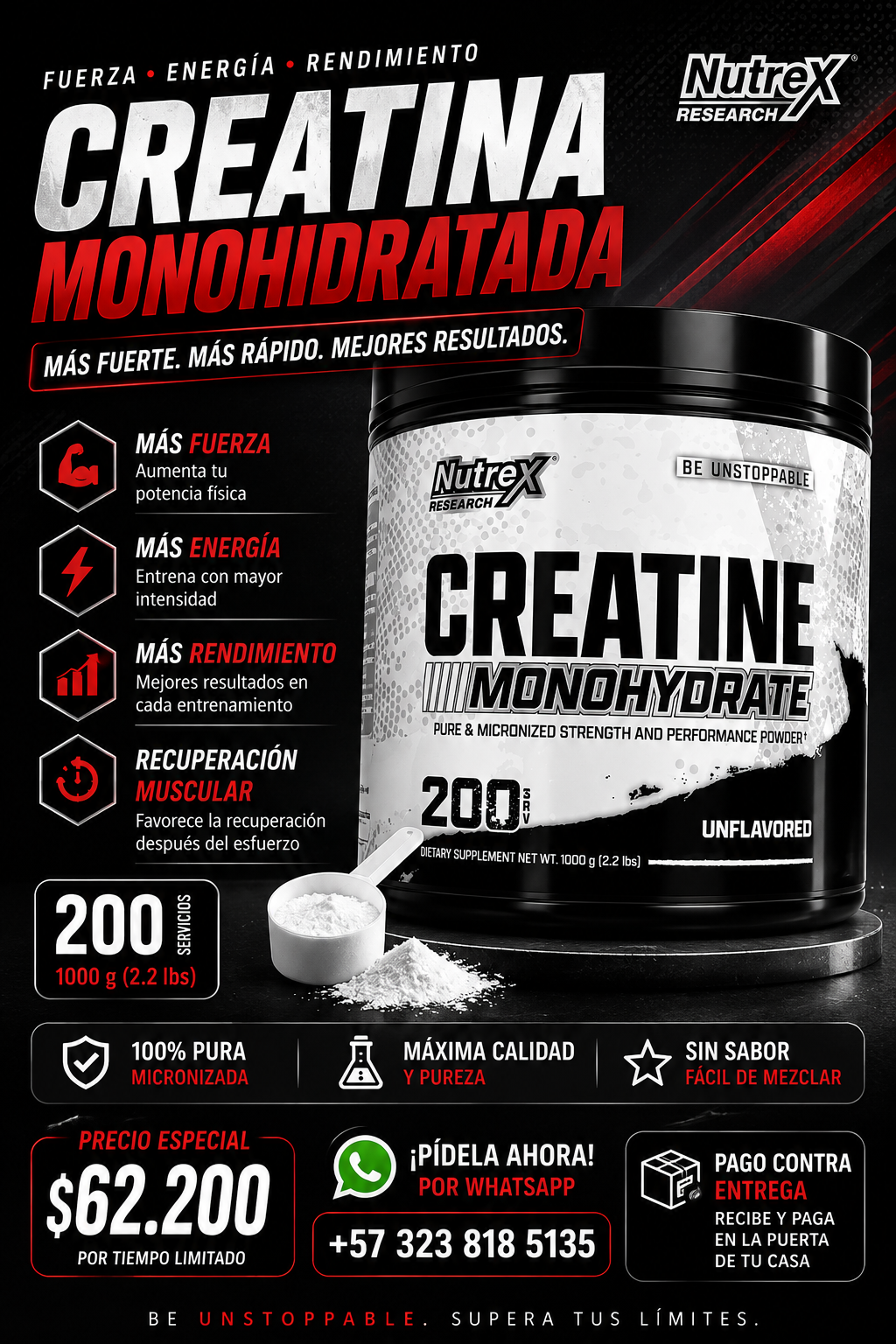 CREATINA DRIVE 200 SERVICIOS / 1 KILO