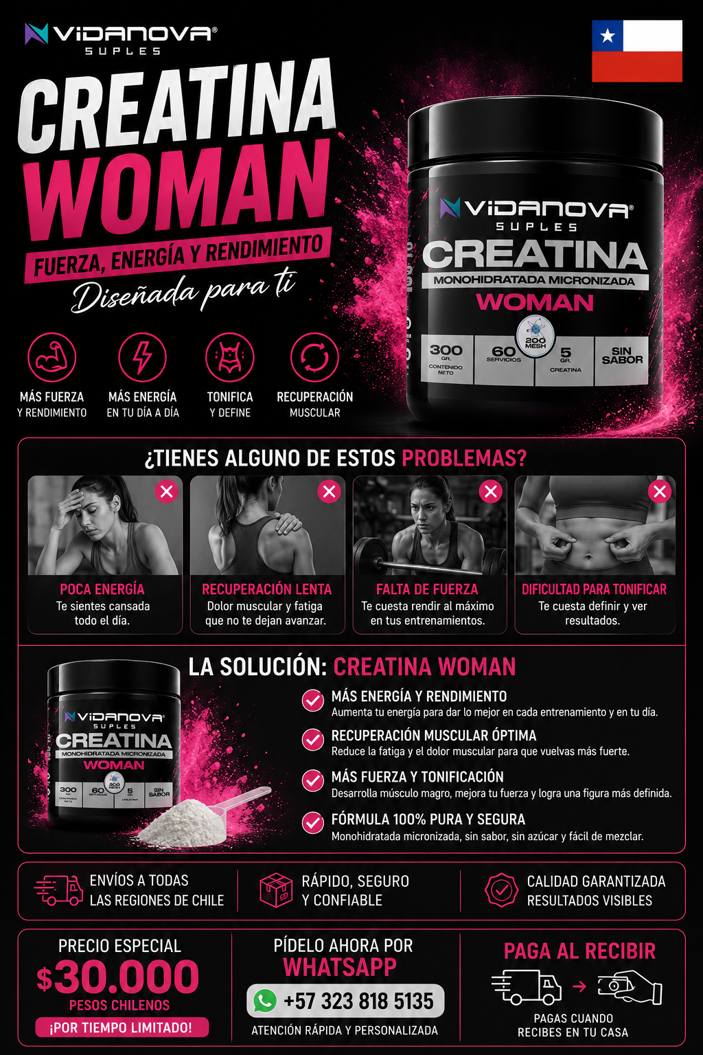 Creatina WOMAN Monohidratada 300g