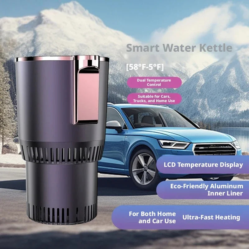 12V 2-in-1 Car Heating Cooling Cup Smart Fast Refrigeration Warmer Cooler Cup Home Car Dual Use Portable Quick Cooling Cup