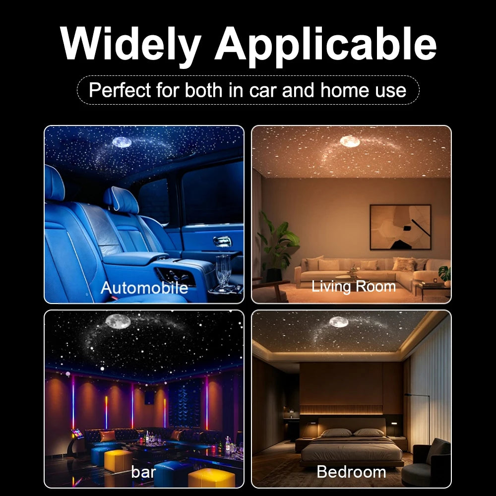 USB For Car Interior& Home Decor Roof Star Galaxy Projection Ambient Lighting 360° Adjustable Starry Sky Ambient Projector Light