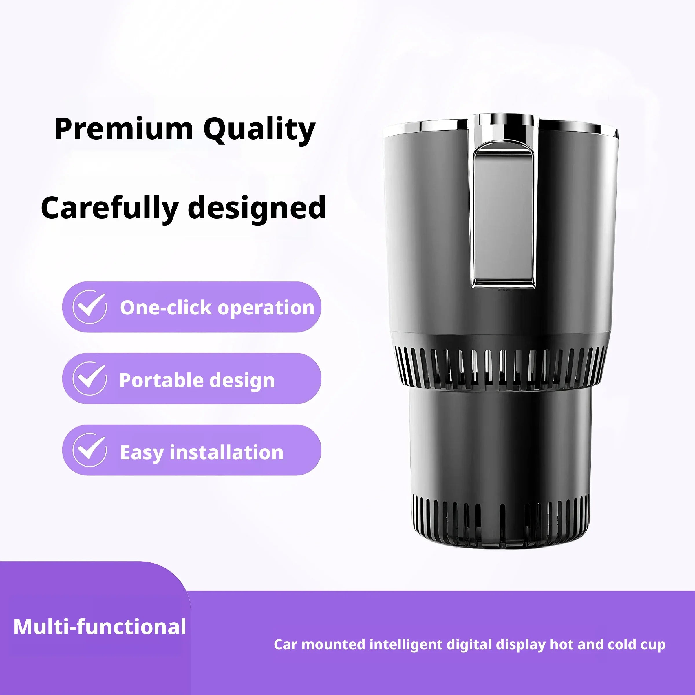 12V 2-in-1 Car Heating Cooling Cup Smart Fast Refrigeration Warmer Cooler Cup Home Car Dual Use Portable Quick Cooling Cup